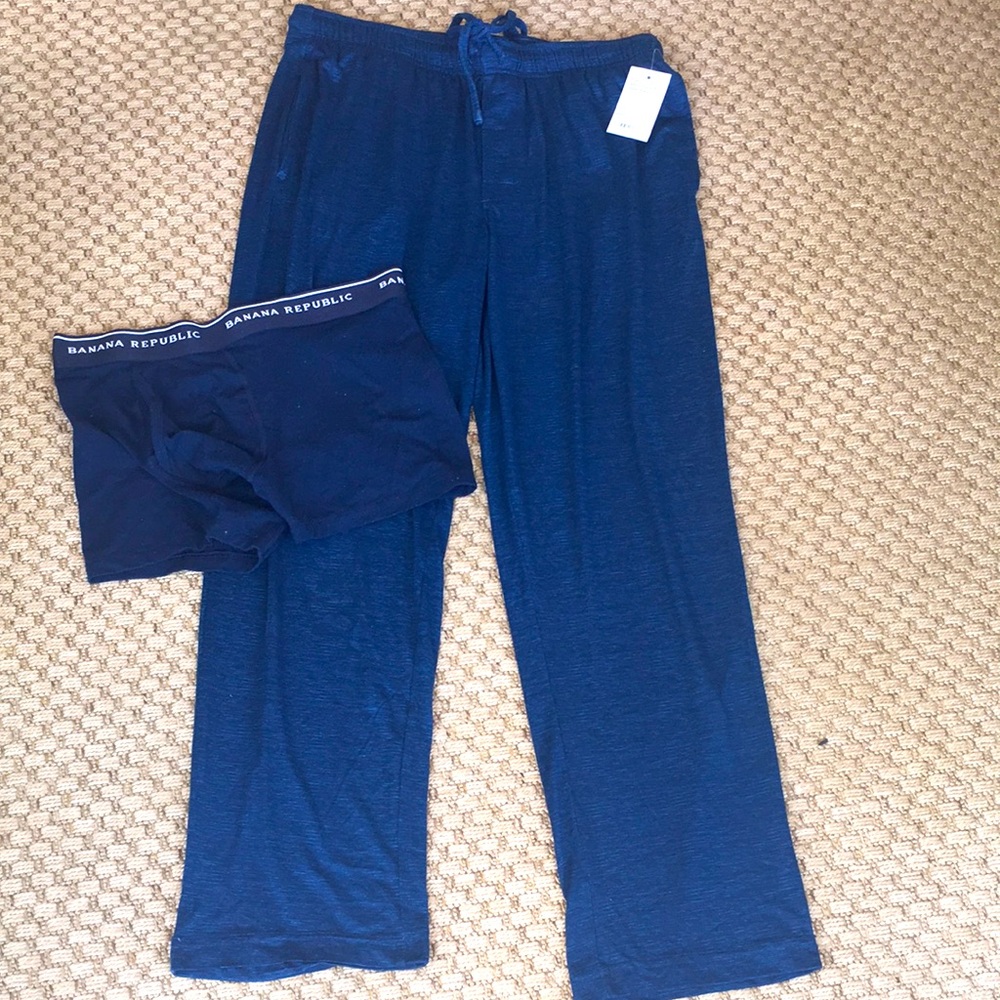 Sonoma sleep pants, medium, men’s blue, elastic and draw string waist NWT - Picture 1 of 3